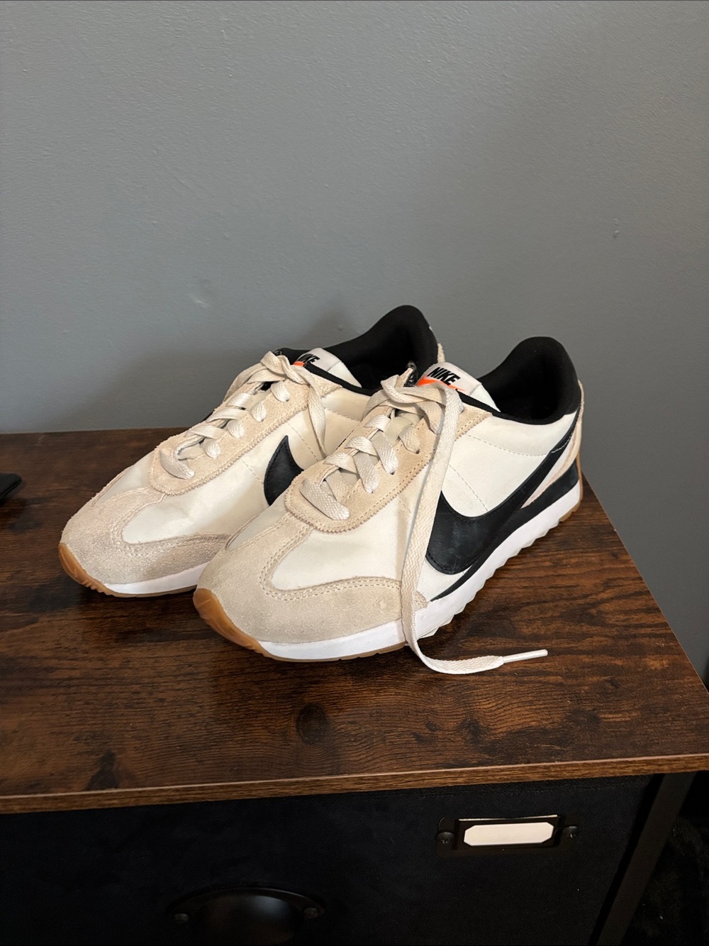Nike Women’s Cream and Black Retro Runner Sneakers